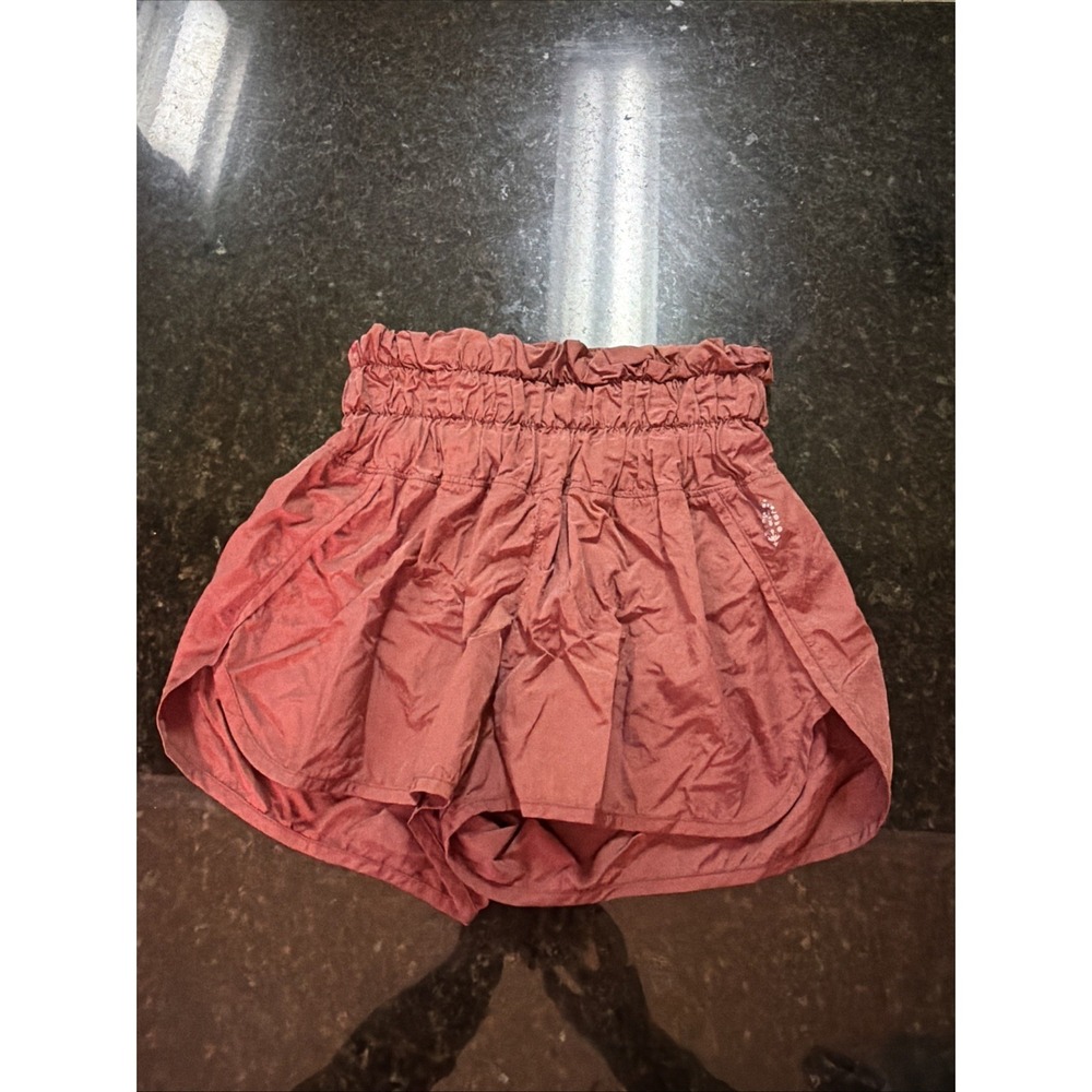 Free People FP Movement The Way Home Shorts Womens XS Rust Lined High Waisted